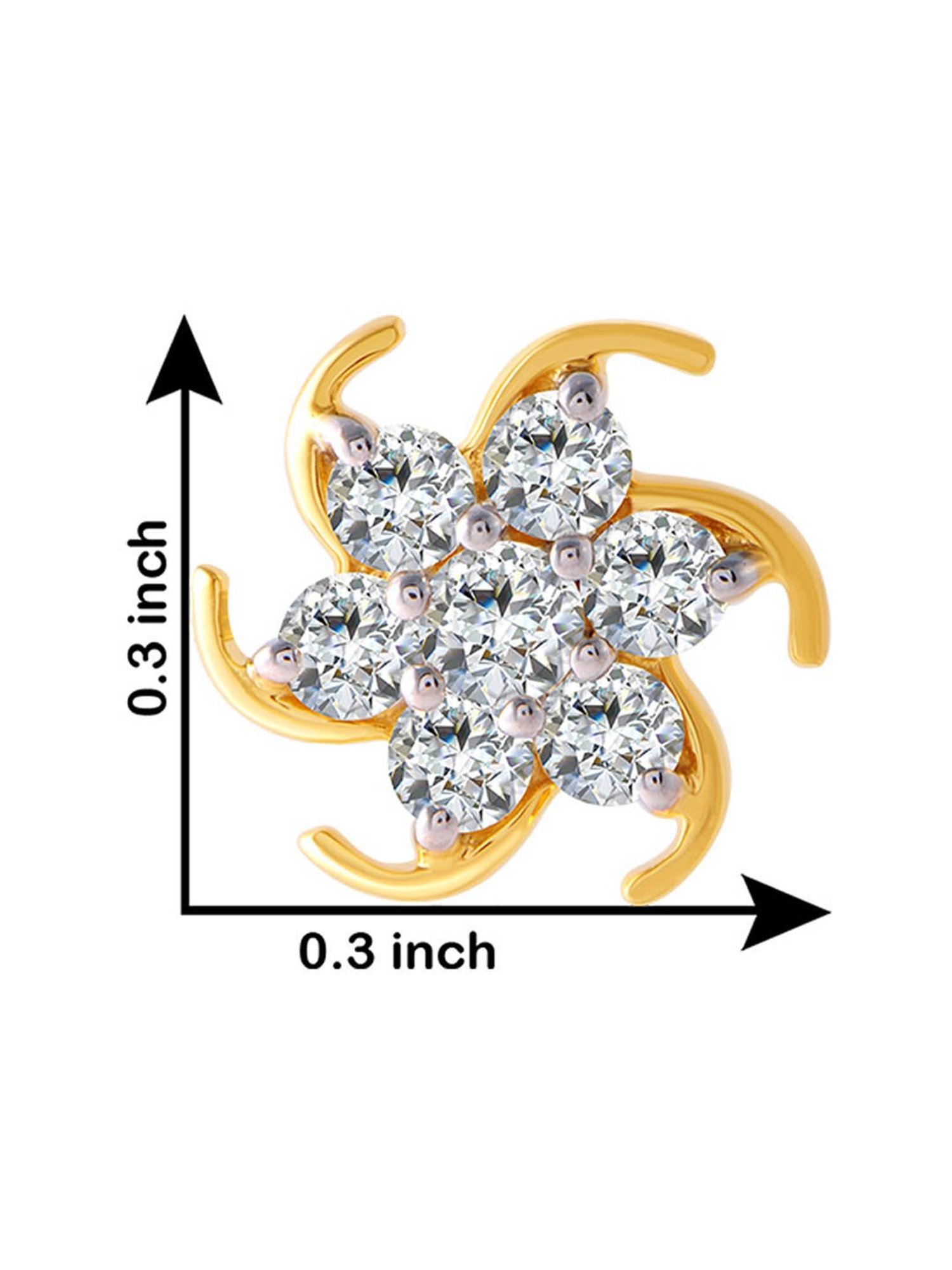 P.C. Chandra Jewellers 18 kt Gold & Diamond Earrings