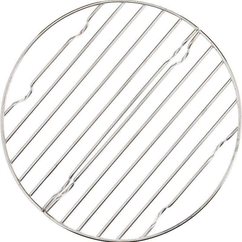 CanCooker Round Outdoor Stainless Steel Two Piece CanCooker Rack, Raising Food Up and Prevents Burning and Sticking Meals, Silver  (2 Pack)