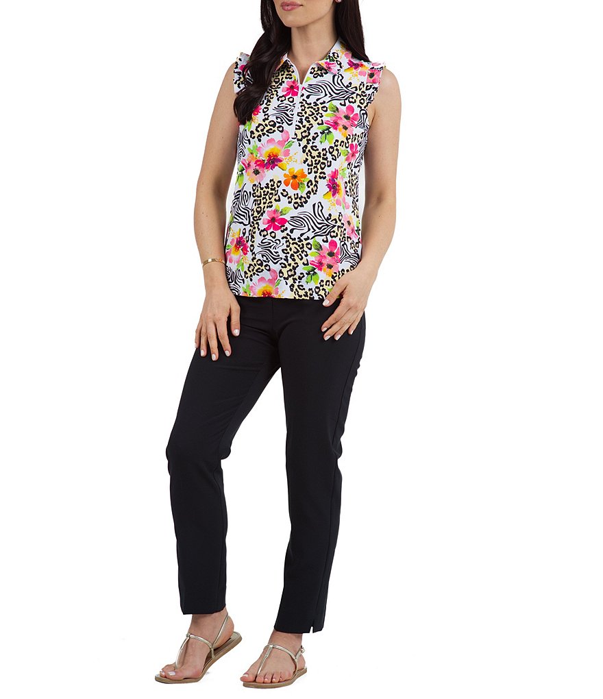 IBKUL Eva Print Sleeveless Polo