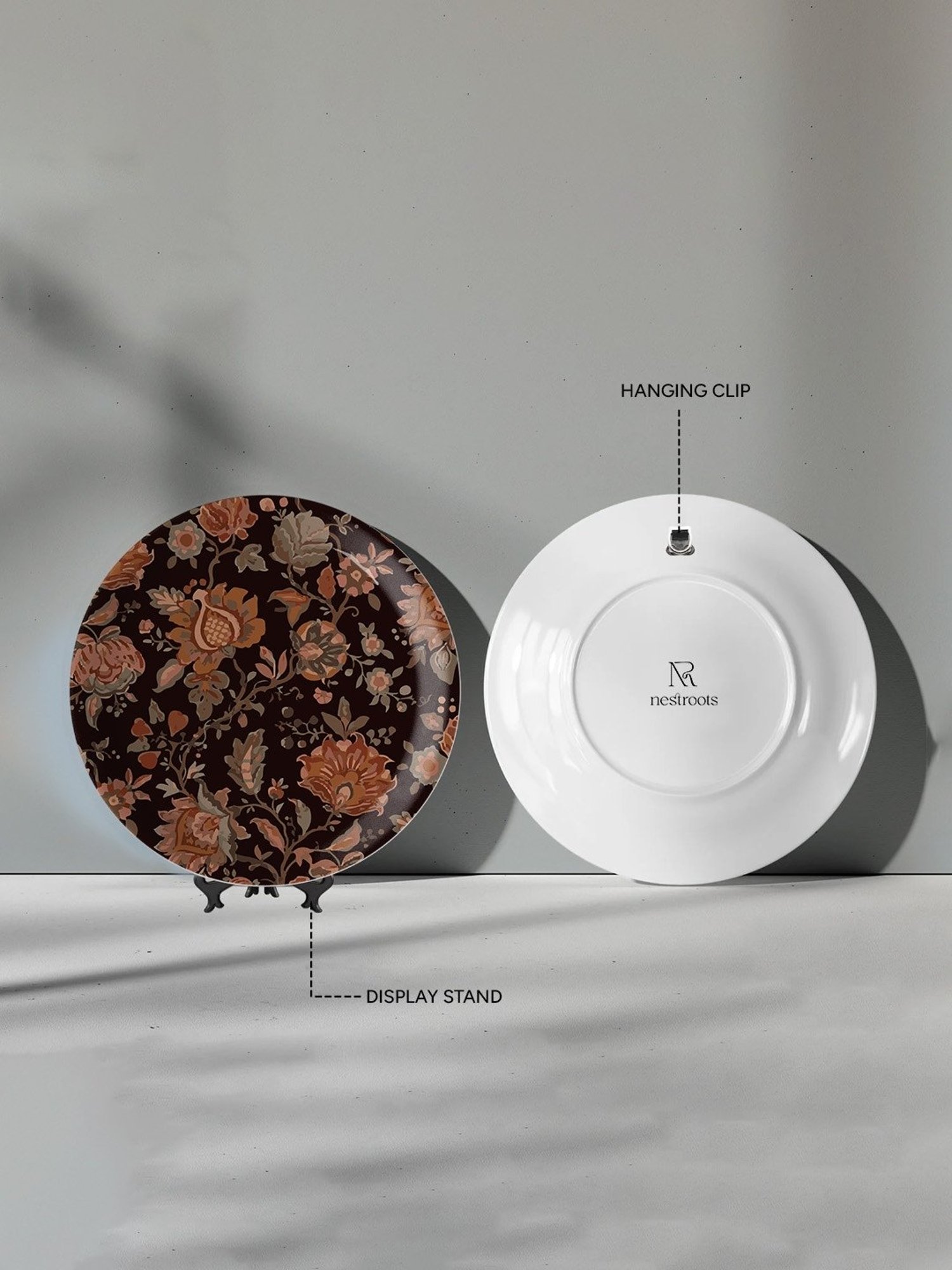 Nestroots Contemporary Print Multicolor Porcelain Wall Plate