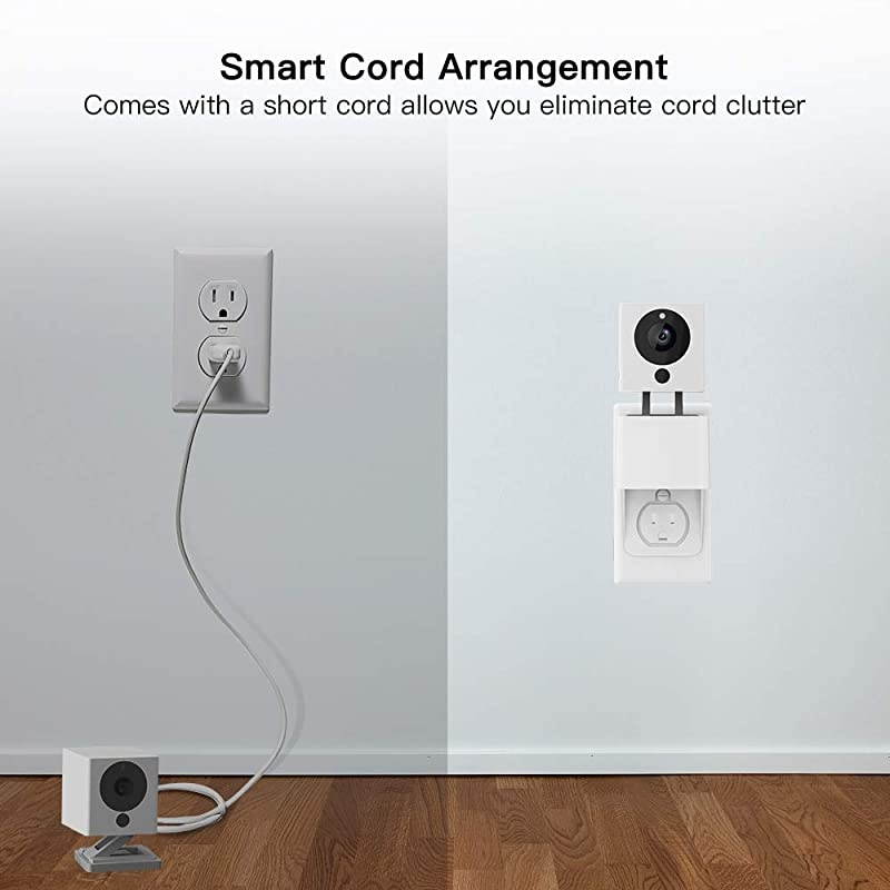 Upgraded Wyze Cam Outlet Wall Mount,  2019 New Bracket for Wyze Camera and WyzeCam V2 with Space-Saving, No Messy Wires or Wall Damage (1 Pack)