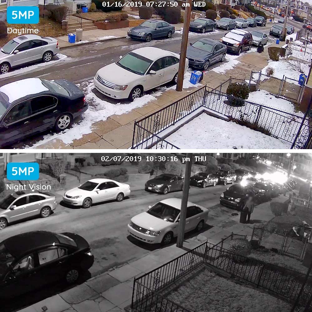 Reolink 5MP HD Outdoor POE Security Camera Smart Human/Vehicle Detection Audio Work with Google Assistant Bullet Camera RLC-510A