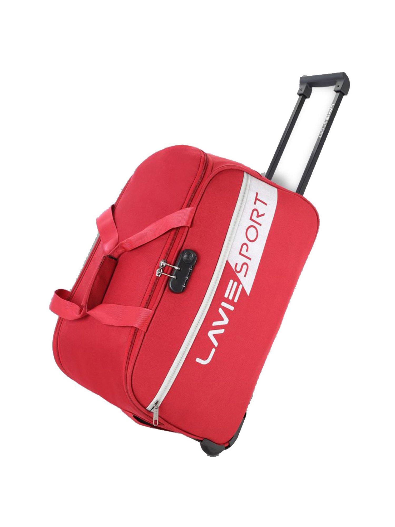 Lavie Sport 53 cms Camelot Wheel Duffle Bag With Combi Lock| Trolley Bag (Red)