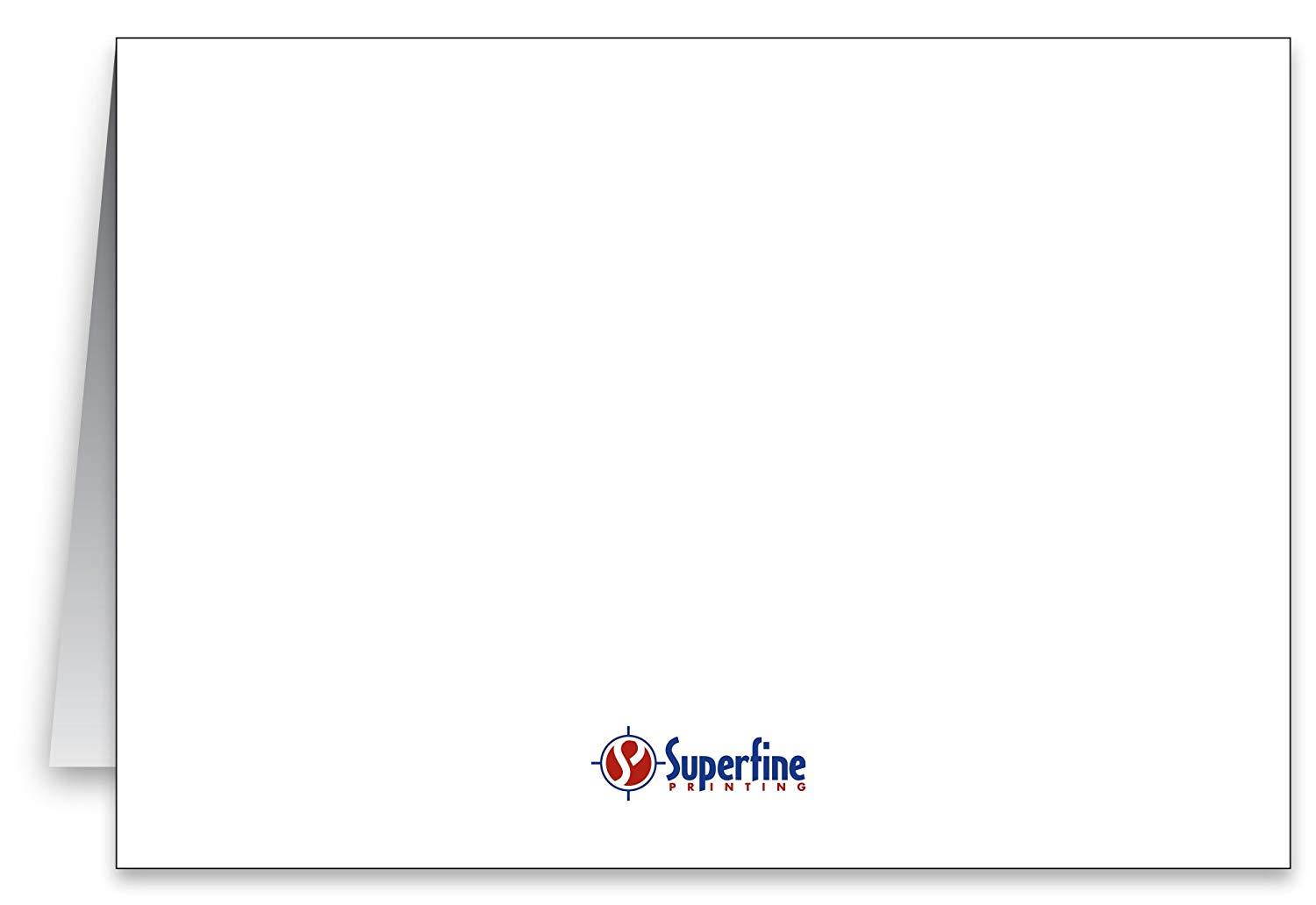 Thank You Greeting Cards & Envelopes - Size 4 1/4" X 5 1/2" Cards When Folded - 25 Per Pack.