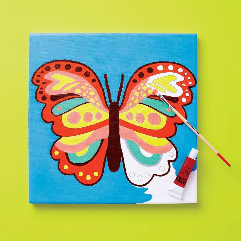 11"x11" Paint-Your-Own Canvas Kit Butterfly - Mondo Llama™