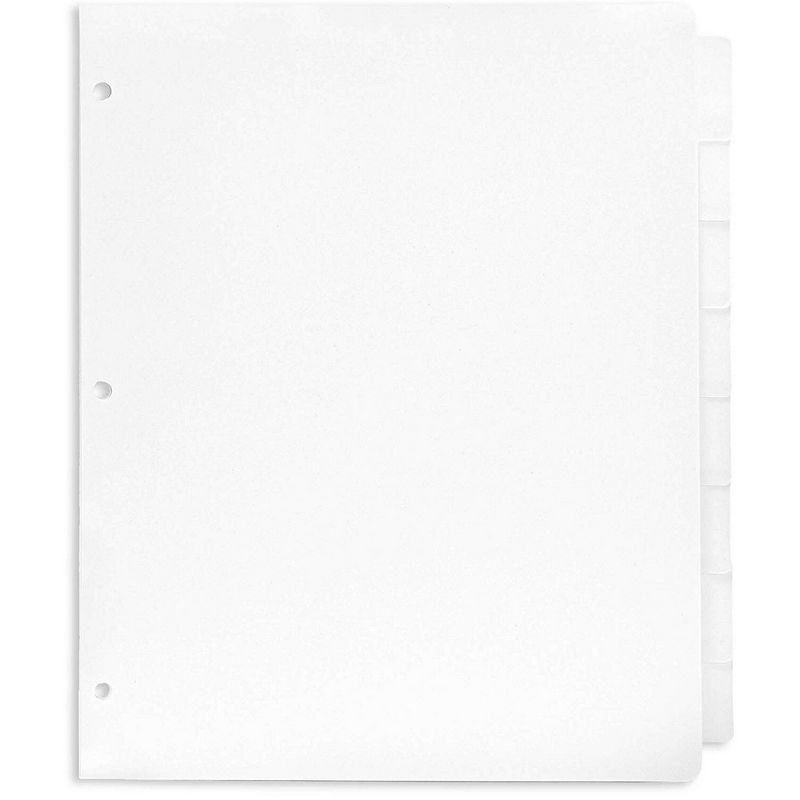 Paper Junkie 12 Sets White 3 Ring Cardstock Paper Binder Dividers with 8 Tabs, 9.5 x 11 in