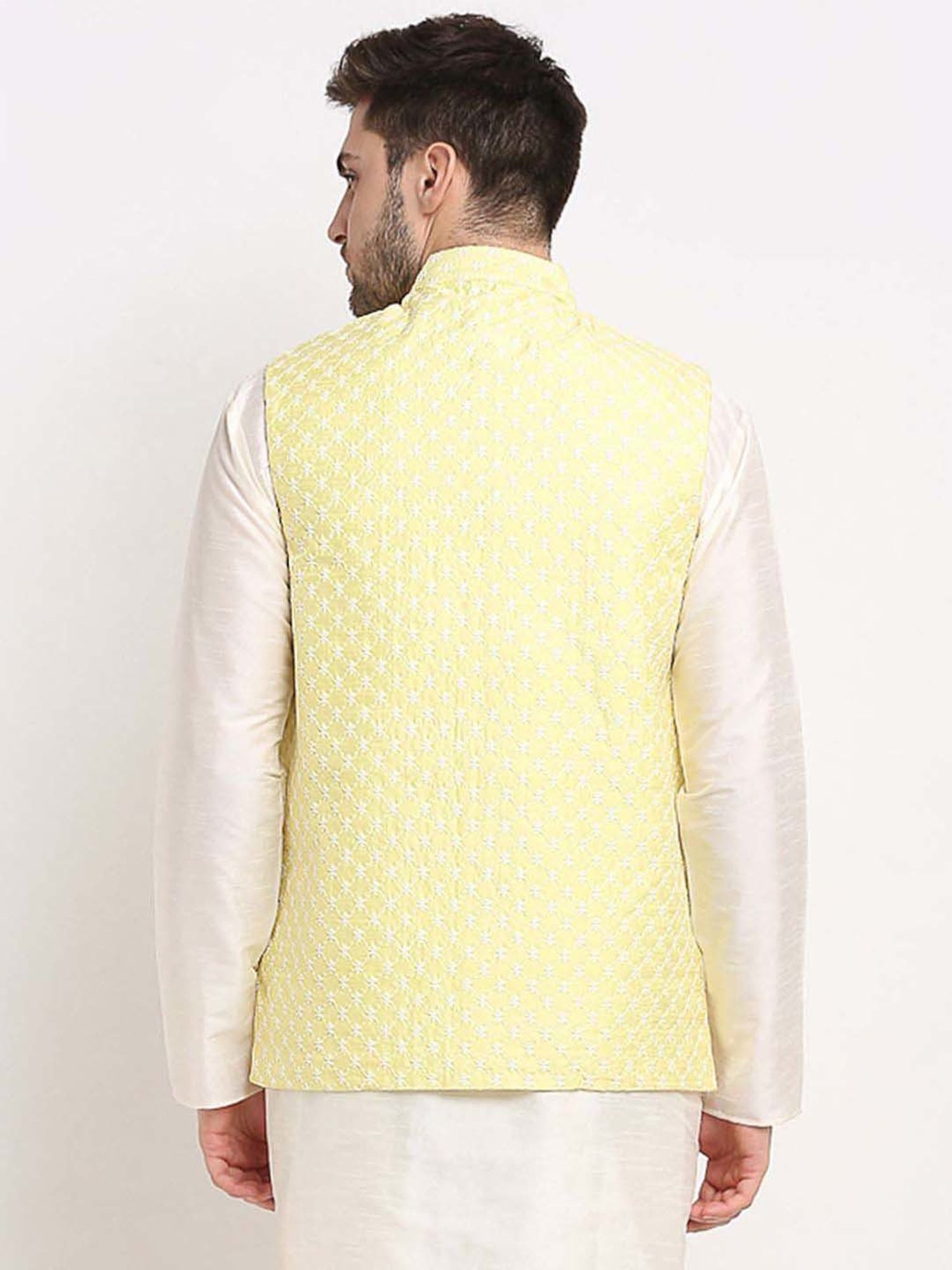 VASTRAMAY Teal Green Regular Fit Printed Nehru Jacket