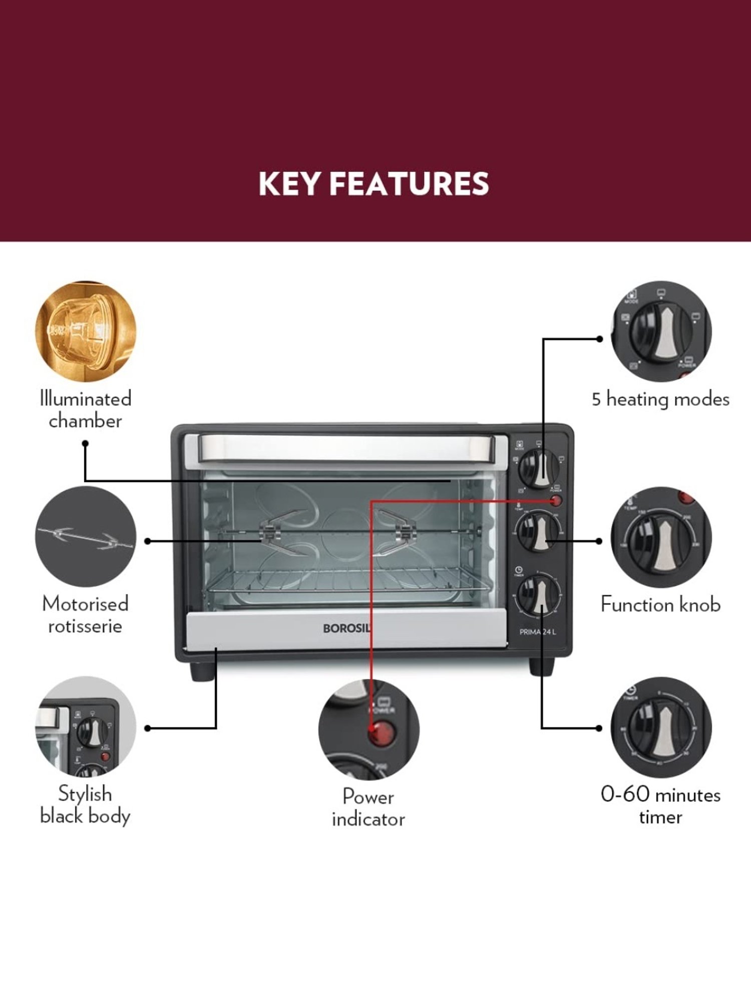 BLACK+DECKER 1280W 19L Oven Toaster Grill