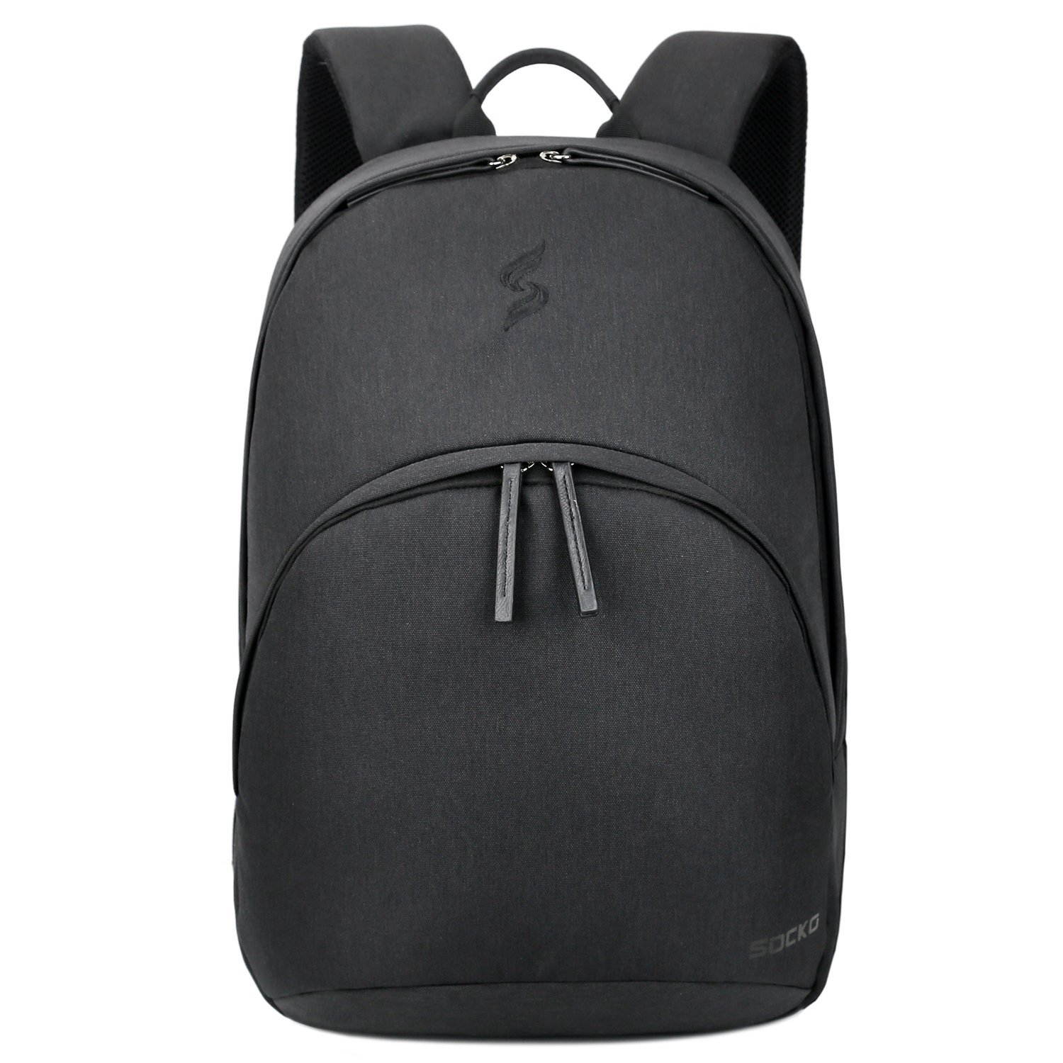 SOCKO Laptop Backpack 15.6 Inch, Ultra Lightweight Slim Water Resistant Casual Daypack Travel Business Backpack School Student Bag College Backpack for 13,14,15-Inch Laptops / MacBook Computers,Black