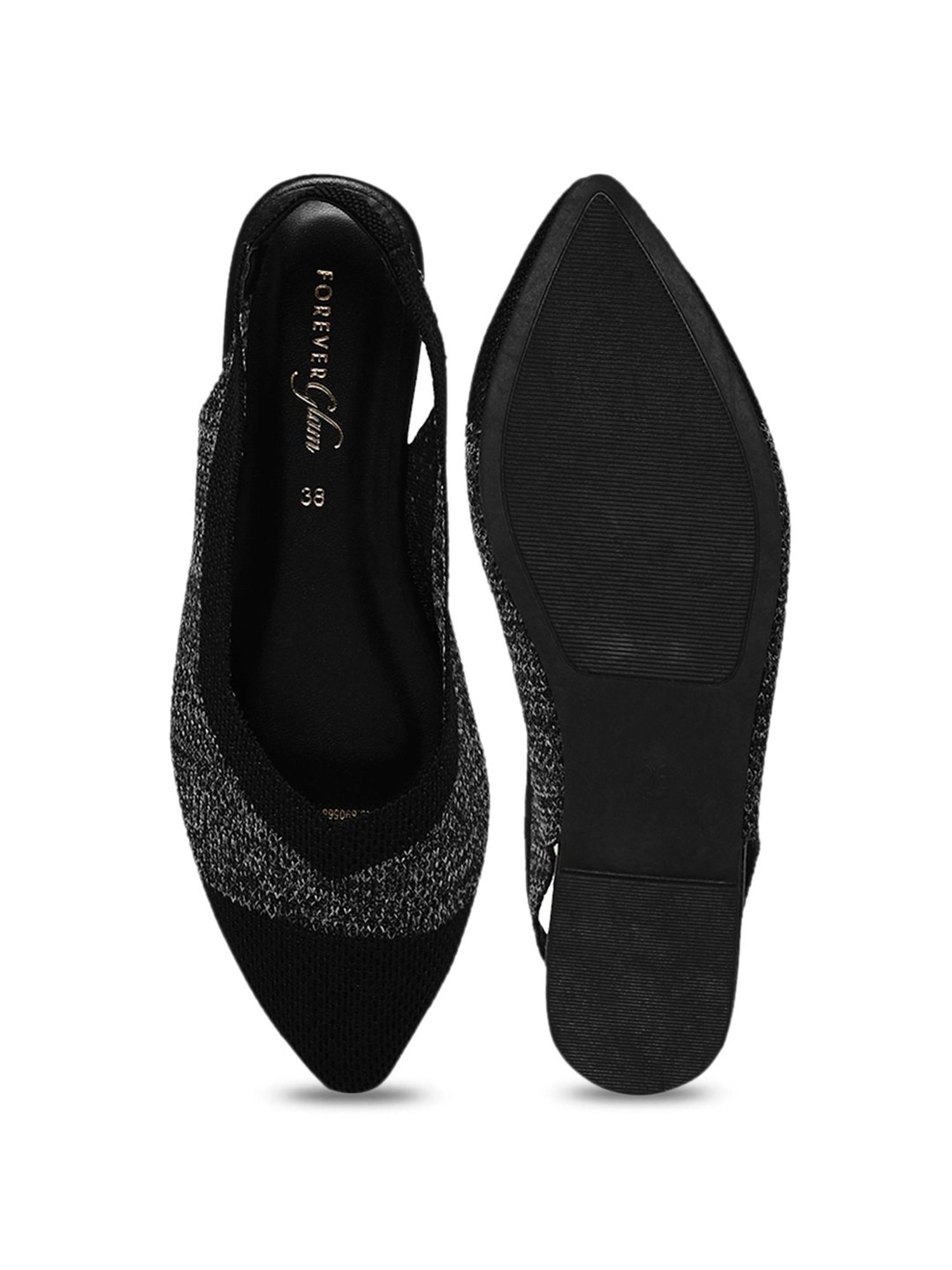 Forever Glam by Pantaloons Women's Black Sling Back Sandals