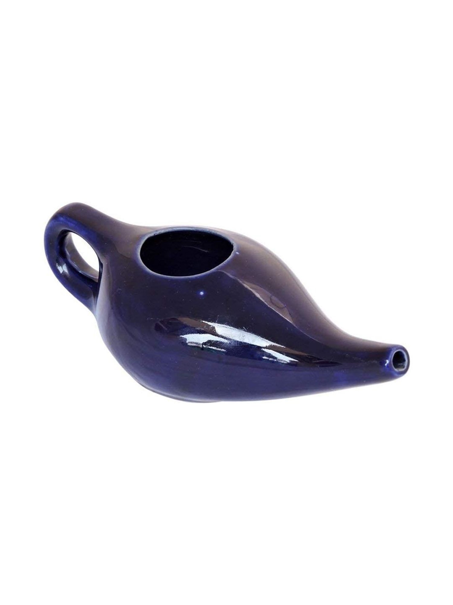 PAXMAX Porcelain Ceramic Neti Pot for Nasal Cleansing (Blue)