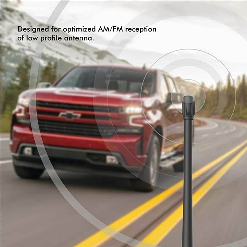 Antenna Compatible with Chevy Silverado amp GMC SierraDenali 9 inches Flexible Rubber Antenna Replacement for All Chevy amp GMC Trucks Model Years Designed for Optimized FMAM Reception