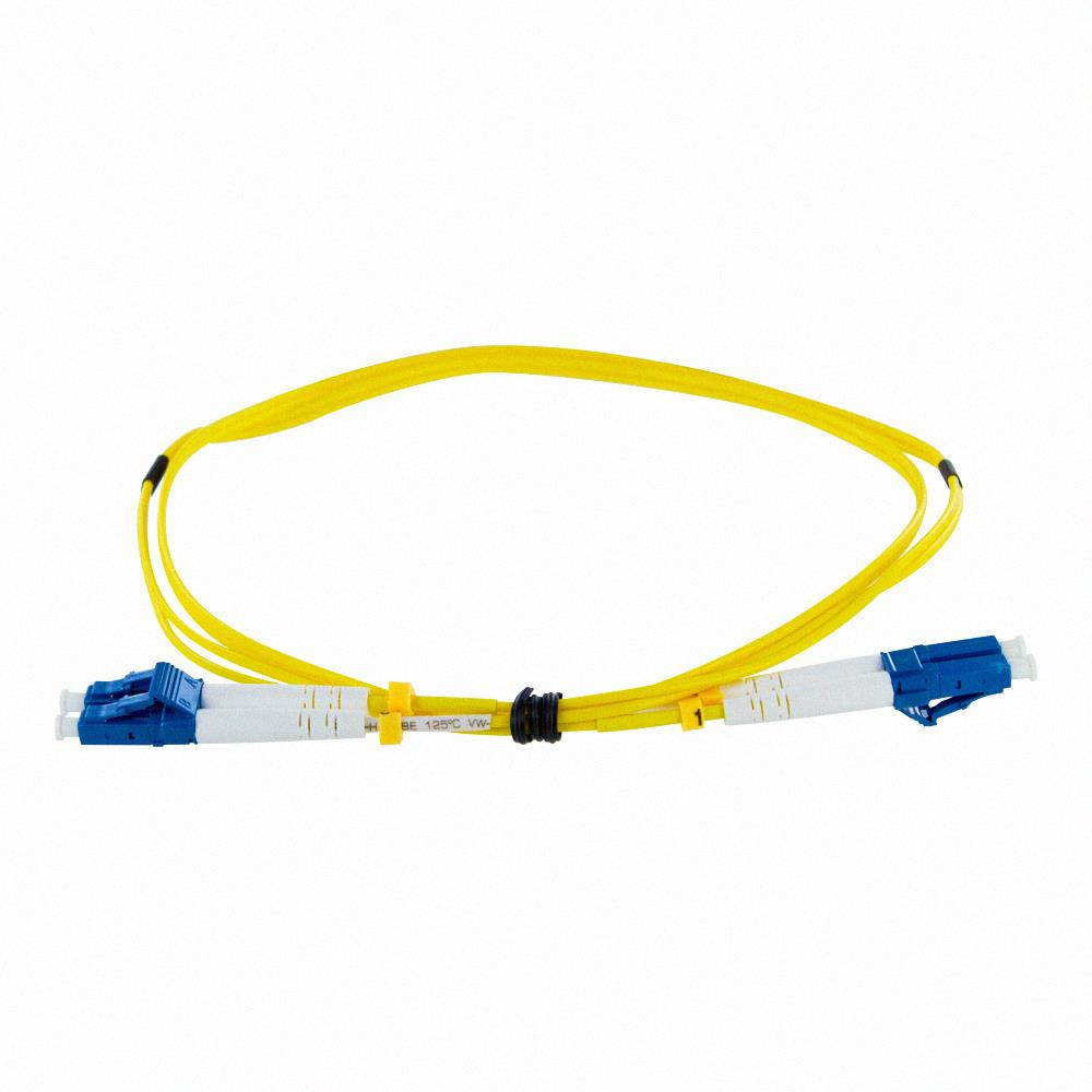NavePoint LC-LC Fiber Optic Cable Duplex 9/125 Singlemode 1M Yellow