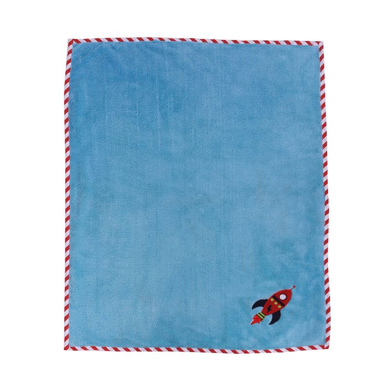 Bacati - Airspace Aqua Embroidered Blanket