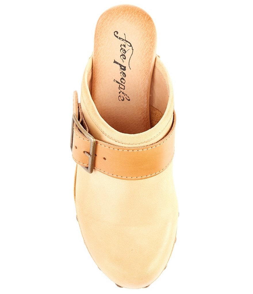 Free People Culver City Leather Studded Buckled Strap Clogs
