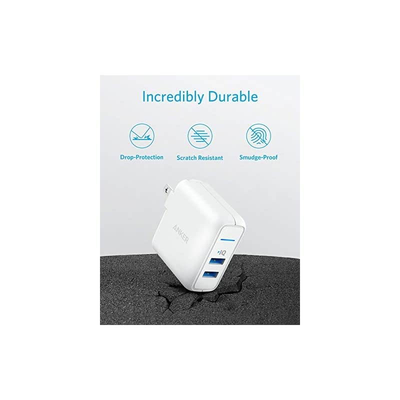 USB Charger  Elite Dual Port 24W Wall Charger PowerPort 2 with PowerIQ and Foldable Plug for iPhone 11XsXS MaxXRX876Plus iPad ProAir 2Mini 3Mini 4 Samsung S4S5 and More