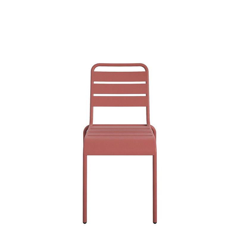 June 4pk Outdoor Stacking Chairs - Persimmon - Novogratz