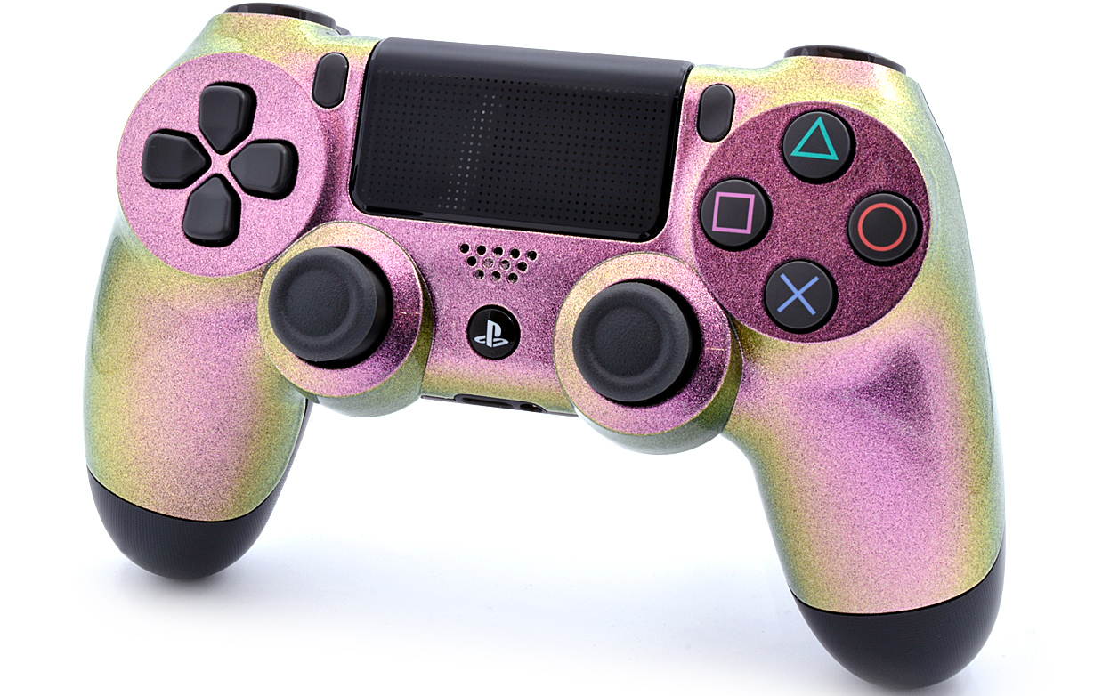 "Snow Chameleon" Ps4 PRO Rapid Fire Custom Modded Controller 40 Mods for COD BO3, Infinite Warfare, Destiny, Ghosts Quick Scope Auto Run Sniper Breath & More with CUSTOM LIGHTBAR