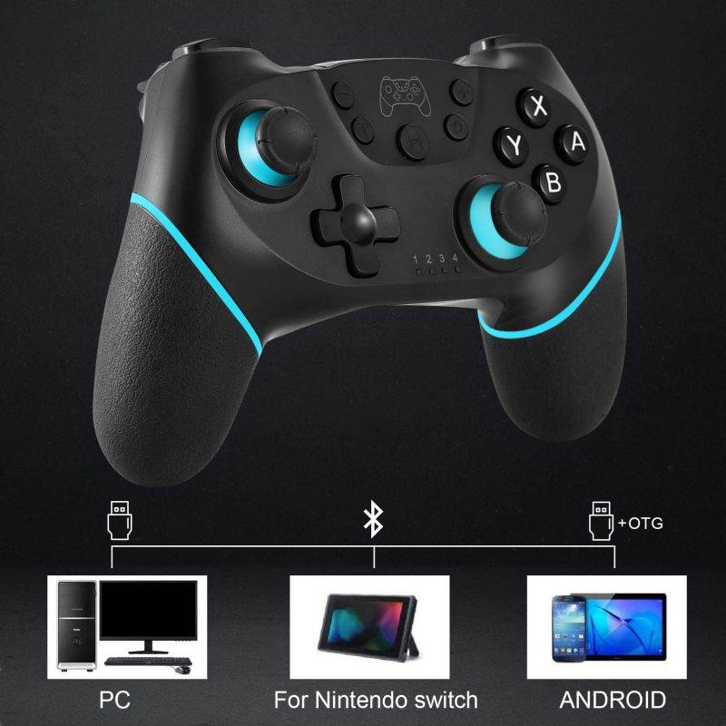 Gamepad Joystick,Bluetooth Wireless Pro Controller Compatible with Nintendo Switch (Blue)