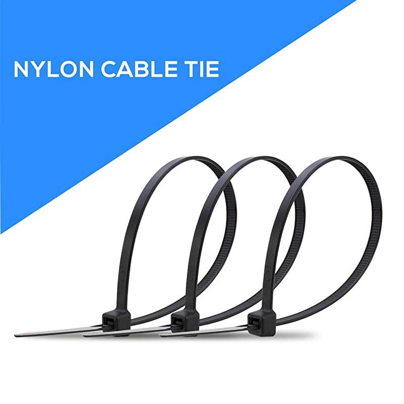 Zip Ties  - 10 Inches Nylon 66 Heavy Duty 50LB Tensile Industrial Strength UV Resistant, Adjustable Durable Self Locking Cable Tie for Home, Office, Garden, Garage Workshop (Black 100 Packs)