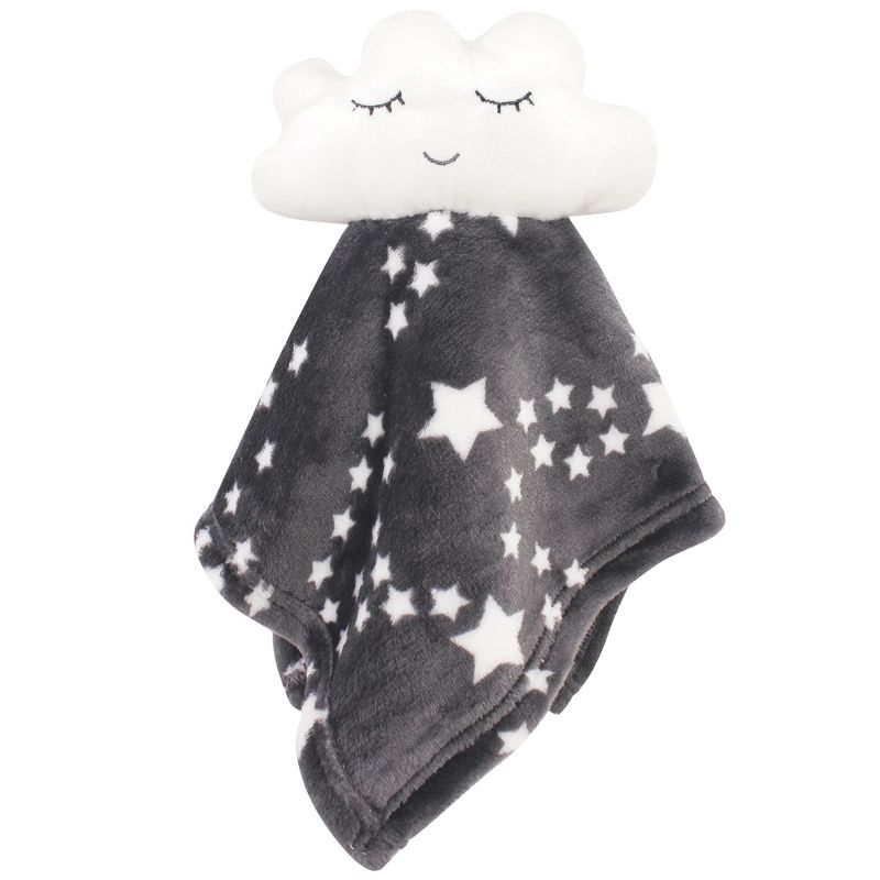 Hudson Baby Infant Boy Plush Blanket with Security Blanket, Boy Gray Fox, One Size