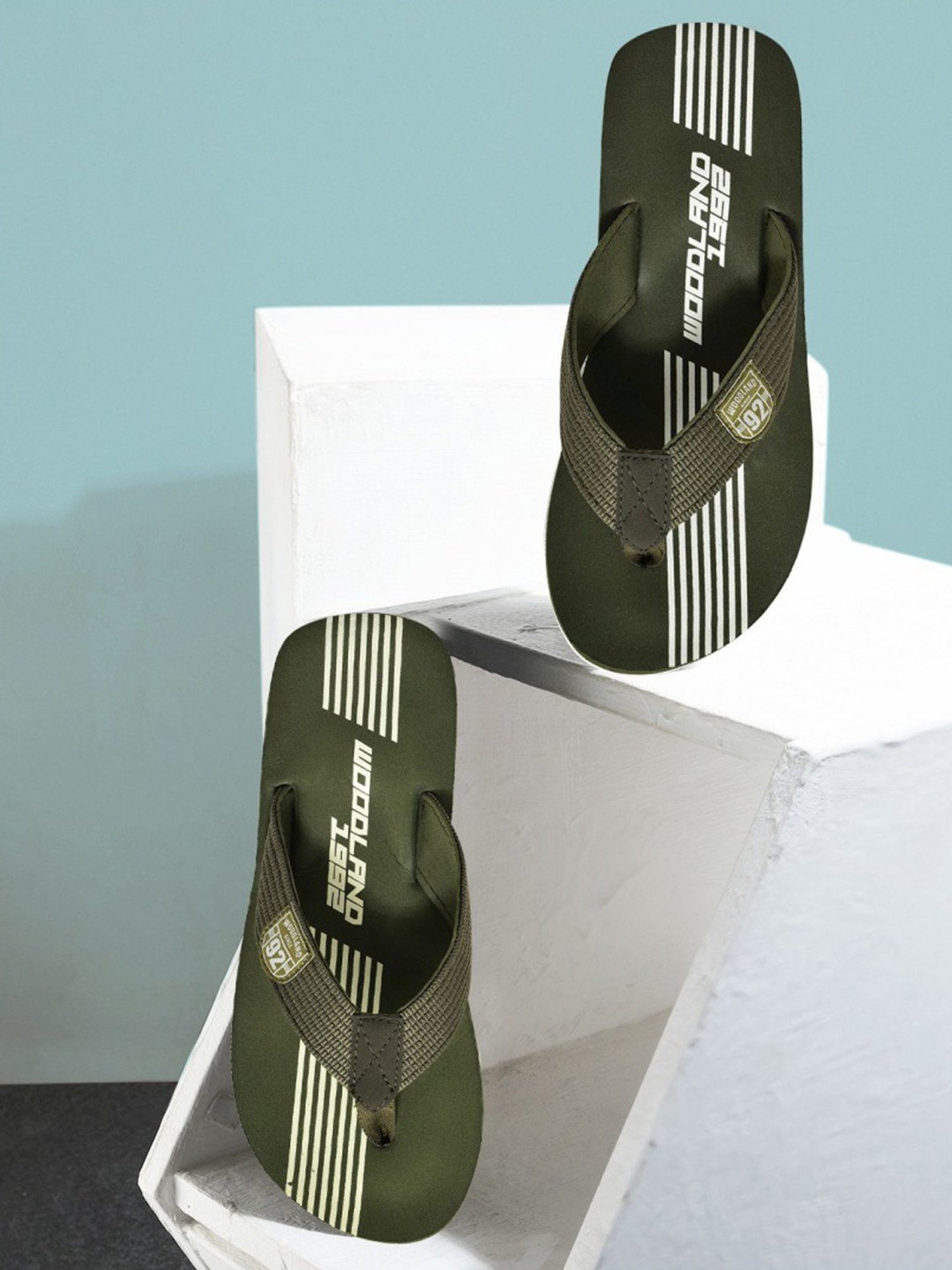 Woodland Men's Olive Flip Flops