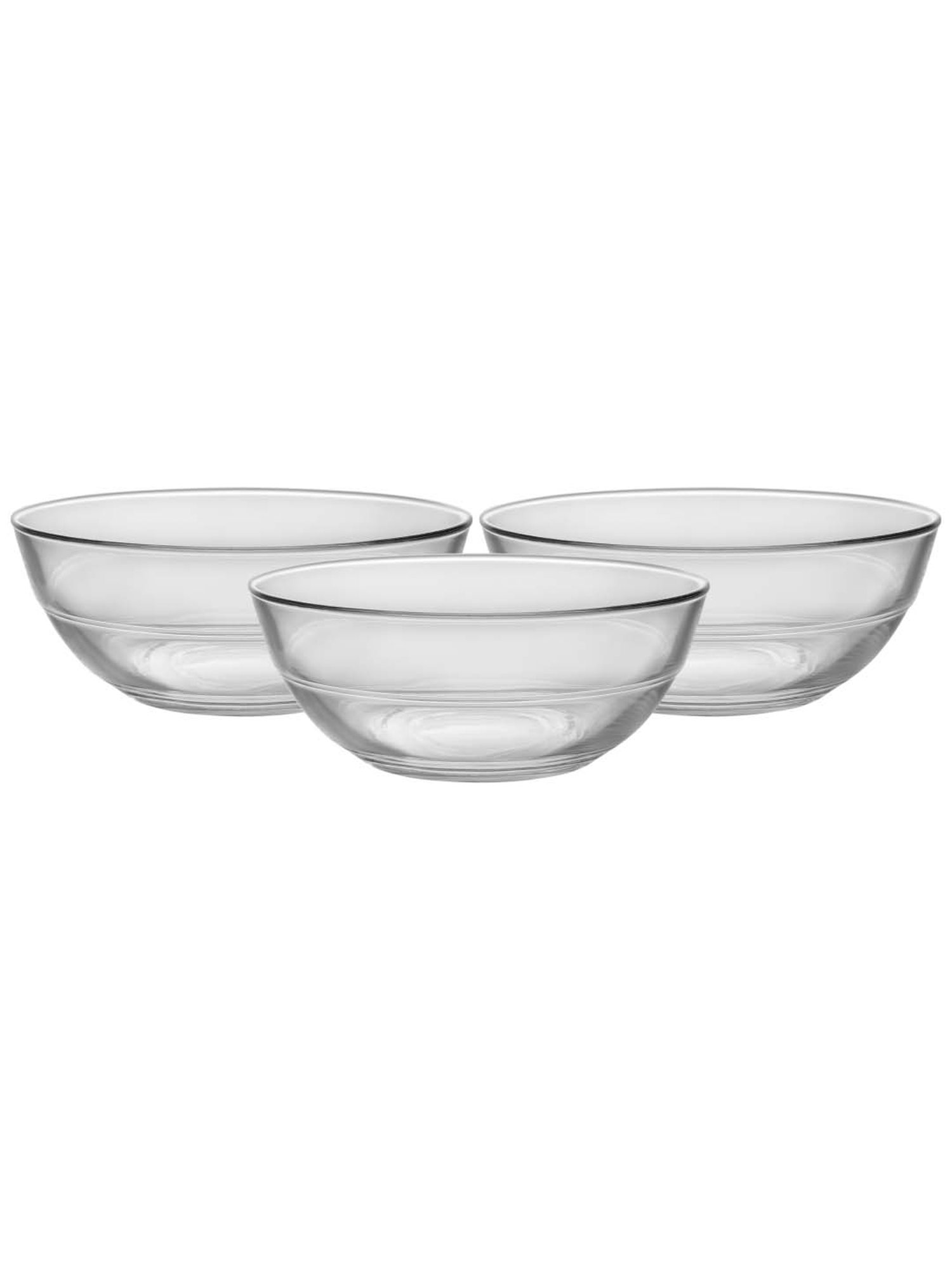 Duralex 'Lys' Transparent Glass 2 Serving Bowl (1.59 L) - Set of 3