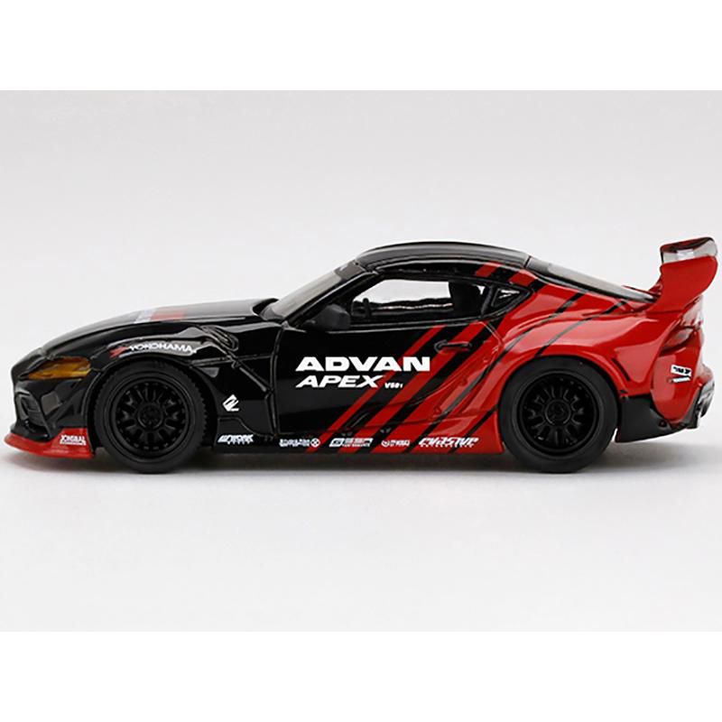 Toyota Pandem GR Supra V1.0 Black & Red "Advan" SEMA Show (2019) Ltd Ed 3000 pcs 1/64 Diecast Model Car by True Scale Miniatures