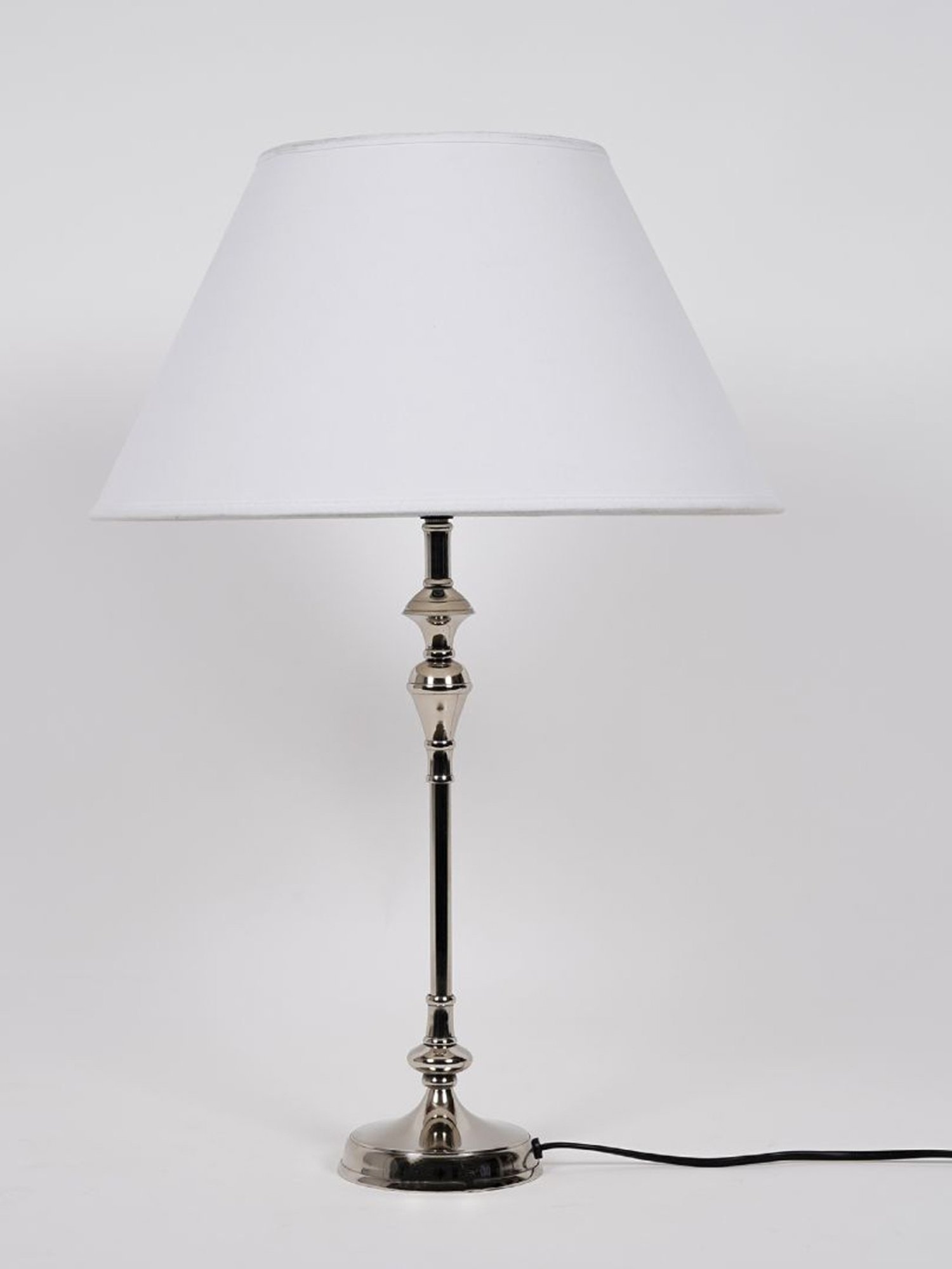 Kapoor Lamp Shades Chrome Metal Evelyn Chrome Cotton Shade Table Lamp