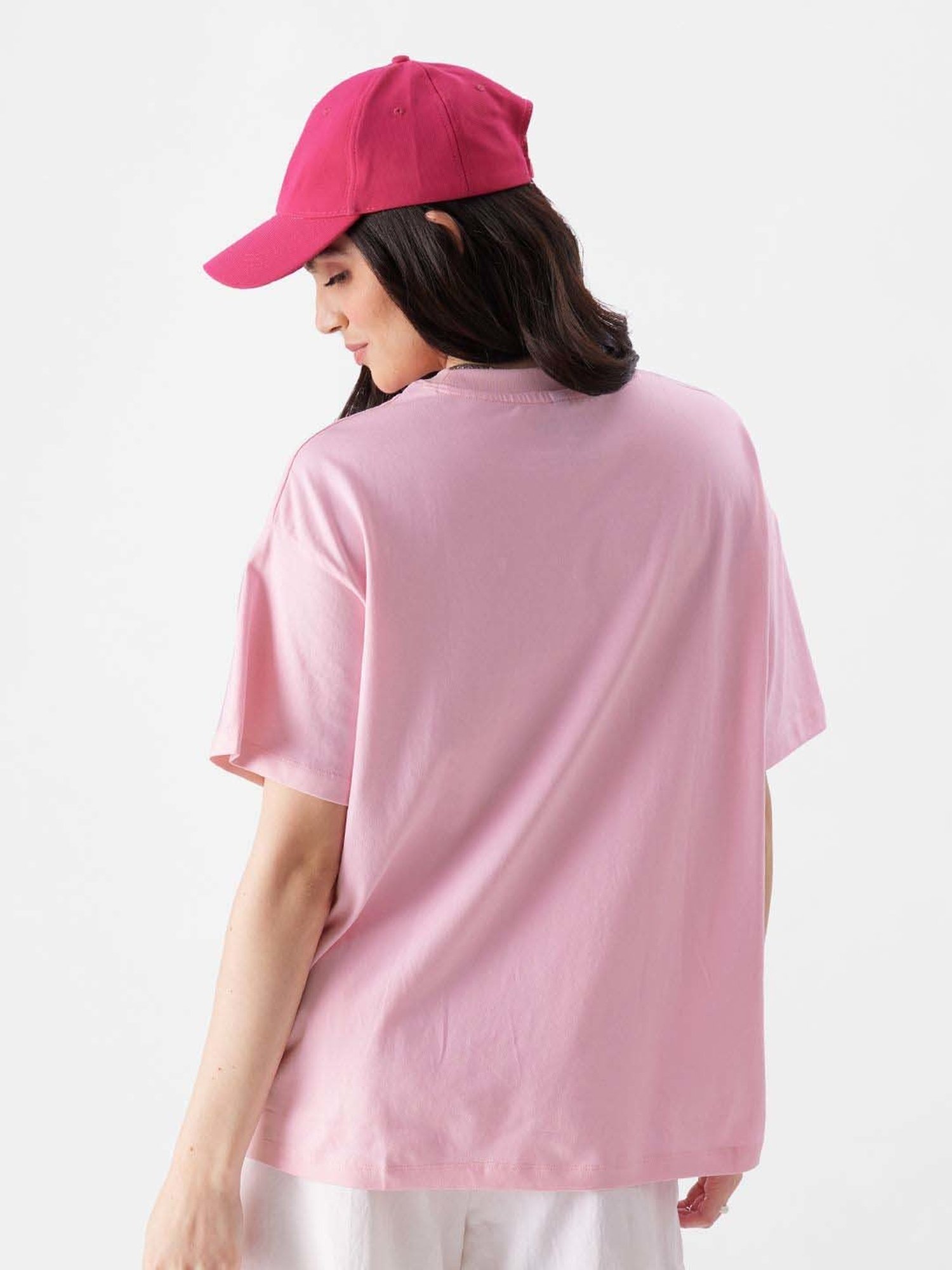 The Souled Store Pink Cotton Printed T-Shirt