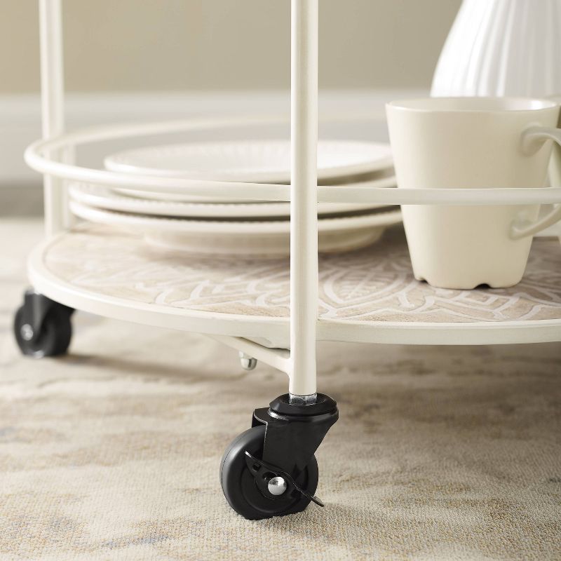 Flash Furniture Castleberry Rustic Wood Grain and Iron Kitchen Serving and Bar Cart