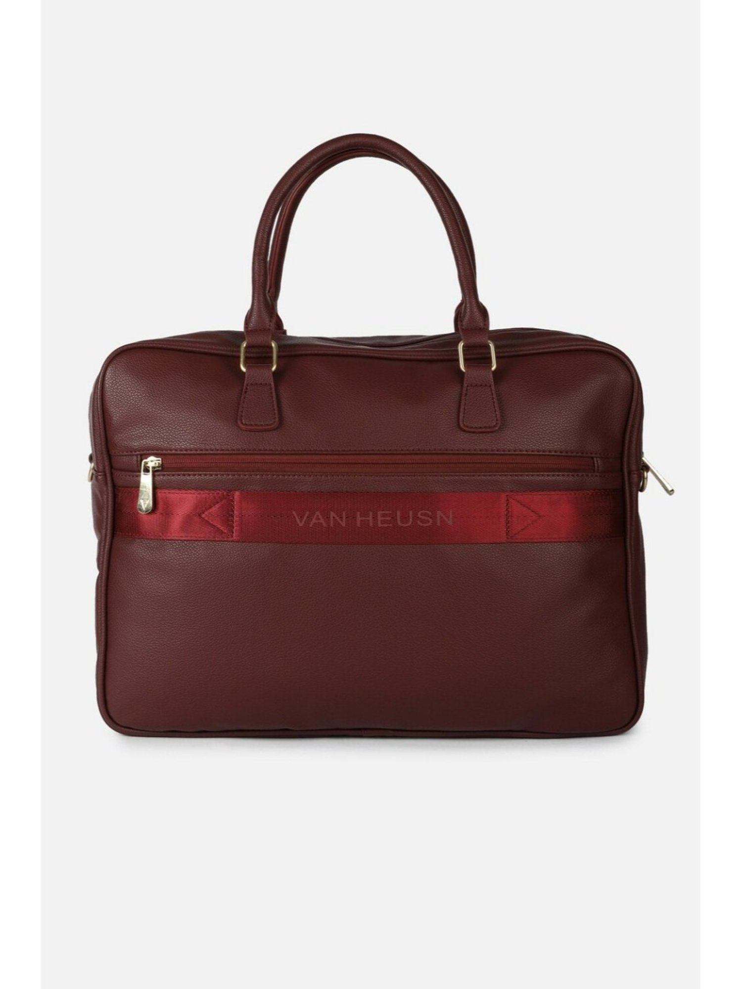 Van Heusen Brown Solid Handbag