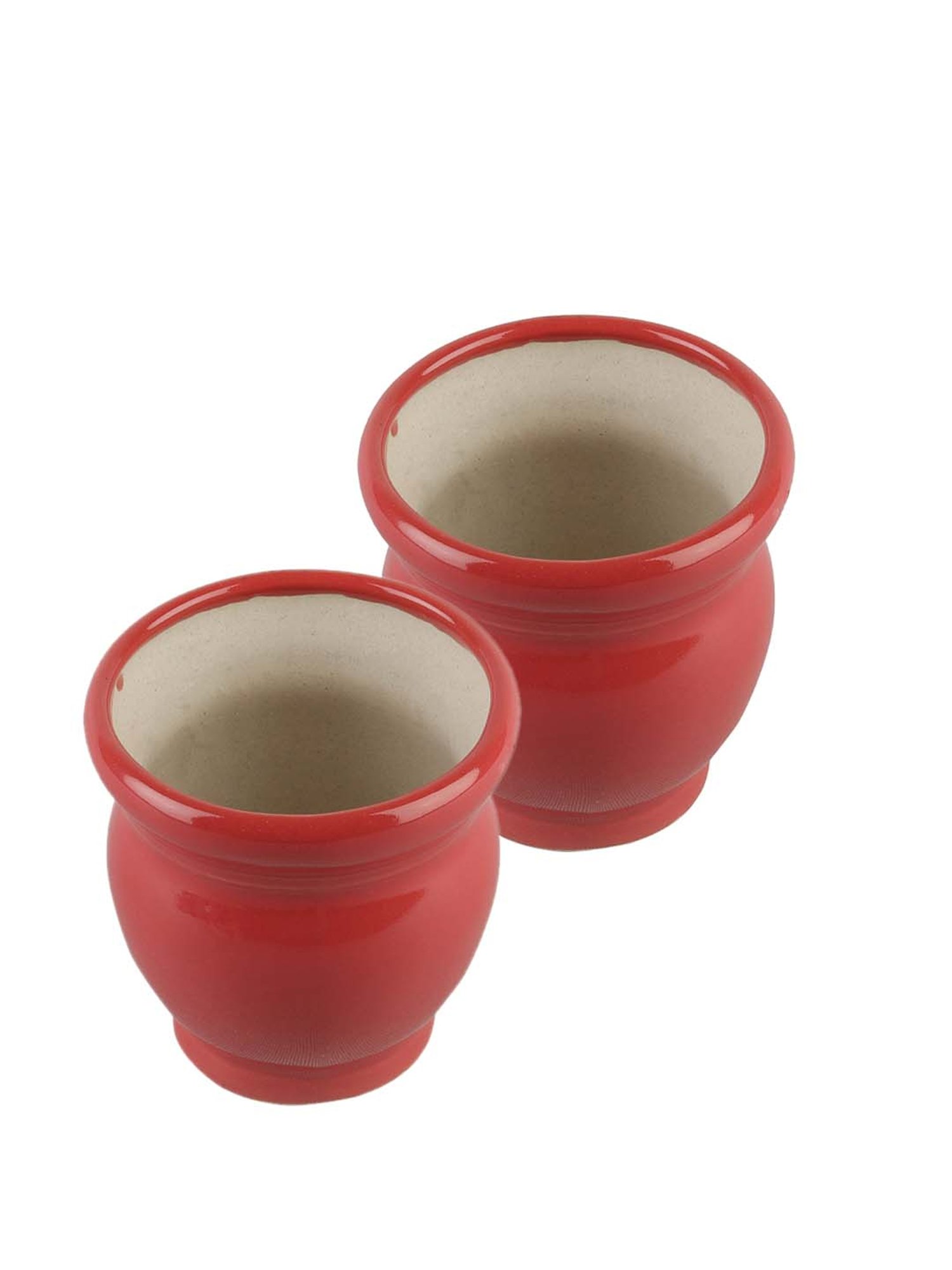 VarEesha Red Ceramic Planter Pot - Set of 2