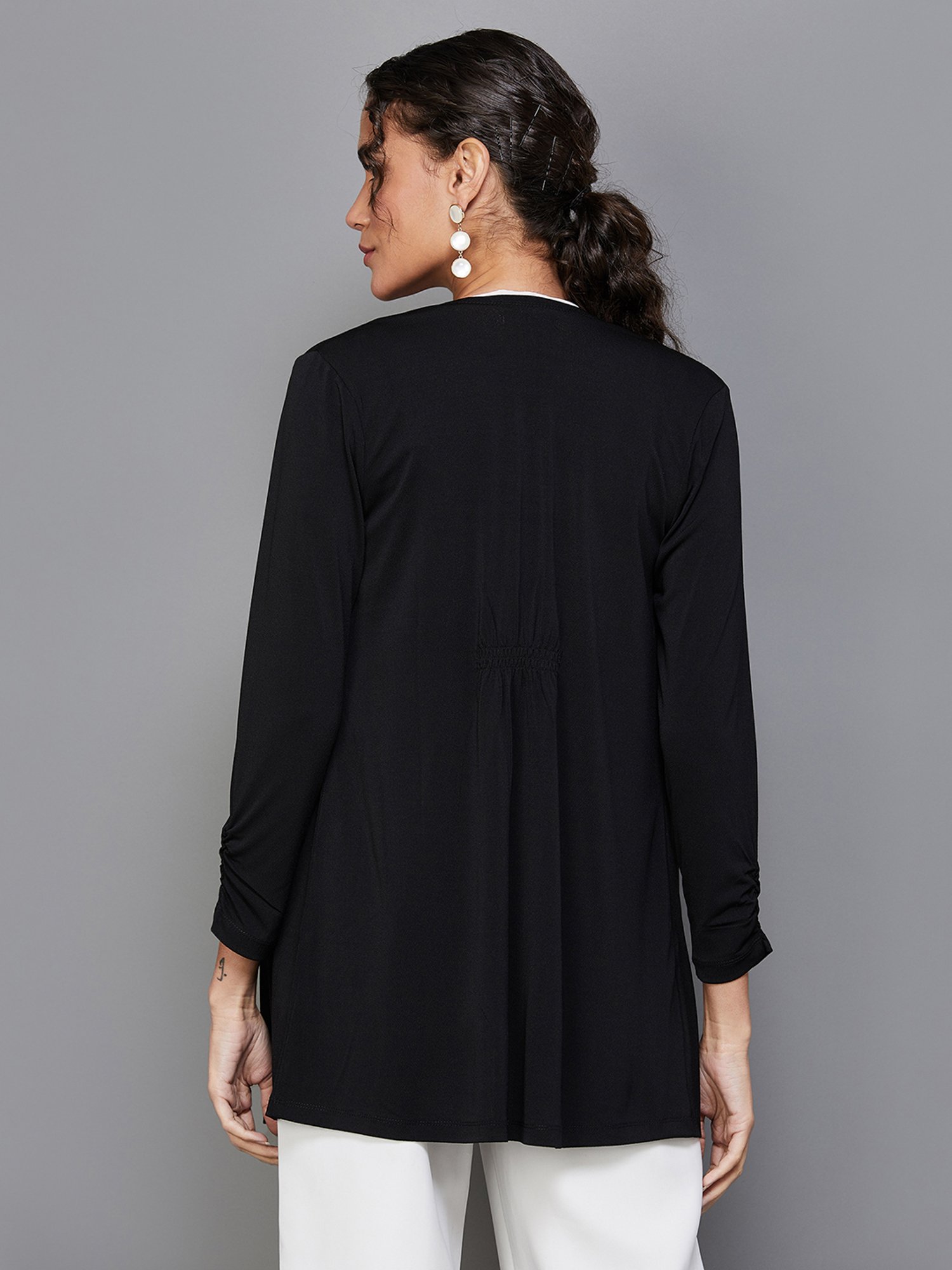 Code by Lifestyle Black Three-querters Shrug
