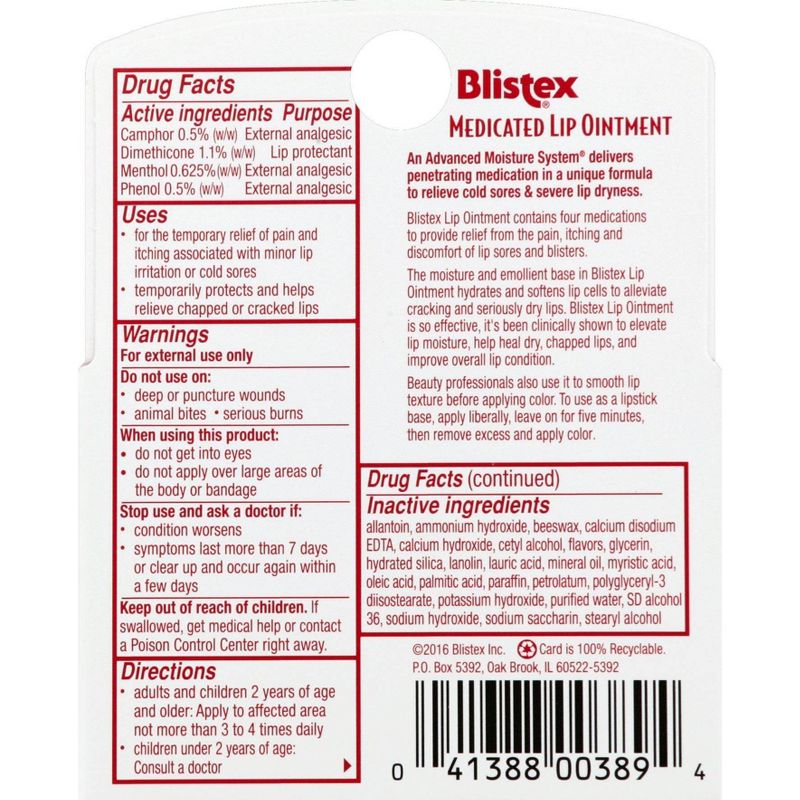 Blistex Medicated Lip Ointment - 3ct/0.63oz