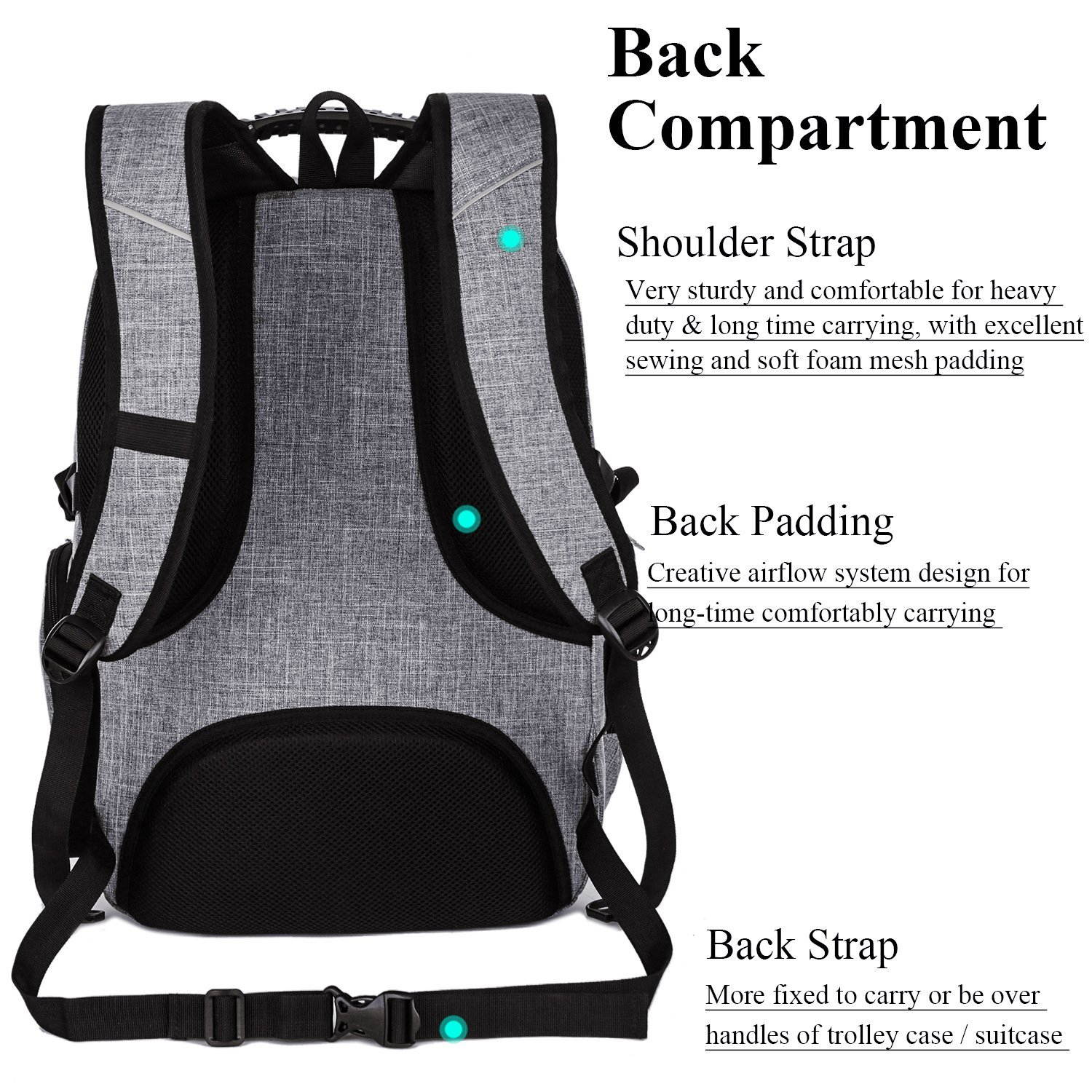 SOCKO 18.4 Inch Laptop Backpack  Travel Bag Hiking Knapsack Rucksack Backpack School College Student Shoulder Back Pack For 18-18.4 Inches Laptop Notebook Computer Mackbook Ultrabook, Black