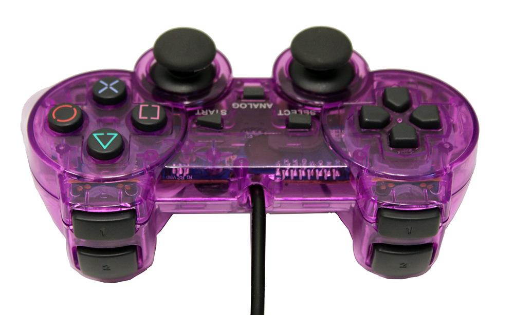 Transparent Purple Controller for Playstation PS1 PS2 by Mars Devices