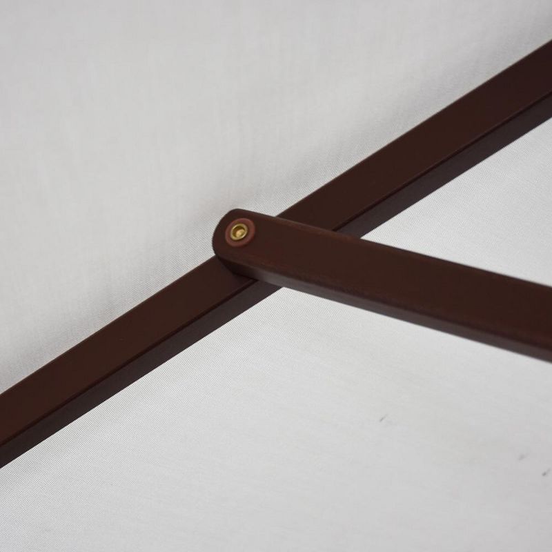 California Umbrella Grove Series 9 Ft Octagonal Hardwood Patio Umbrella W/ Push Lift - Olefin Beige White Cabana Stripe Canopy - MARE908-F94