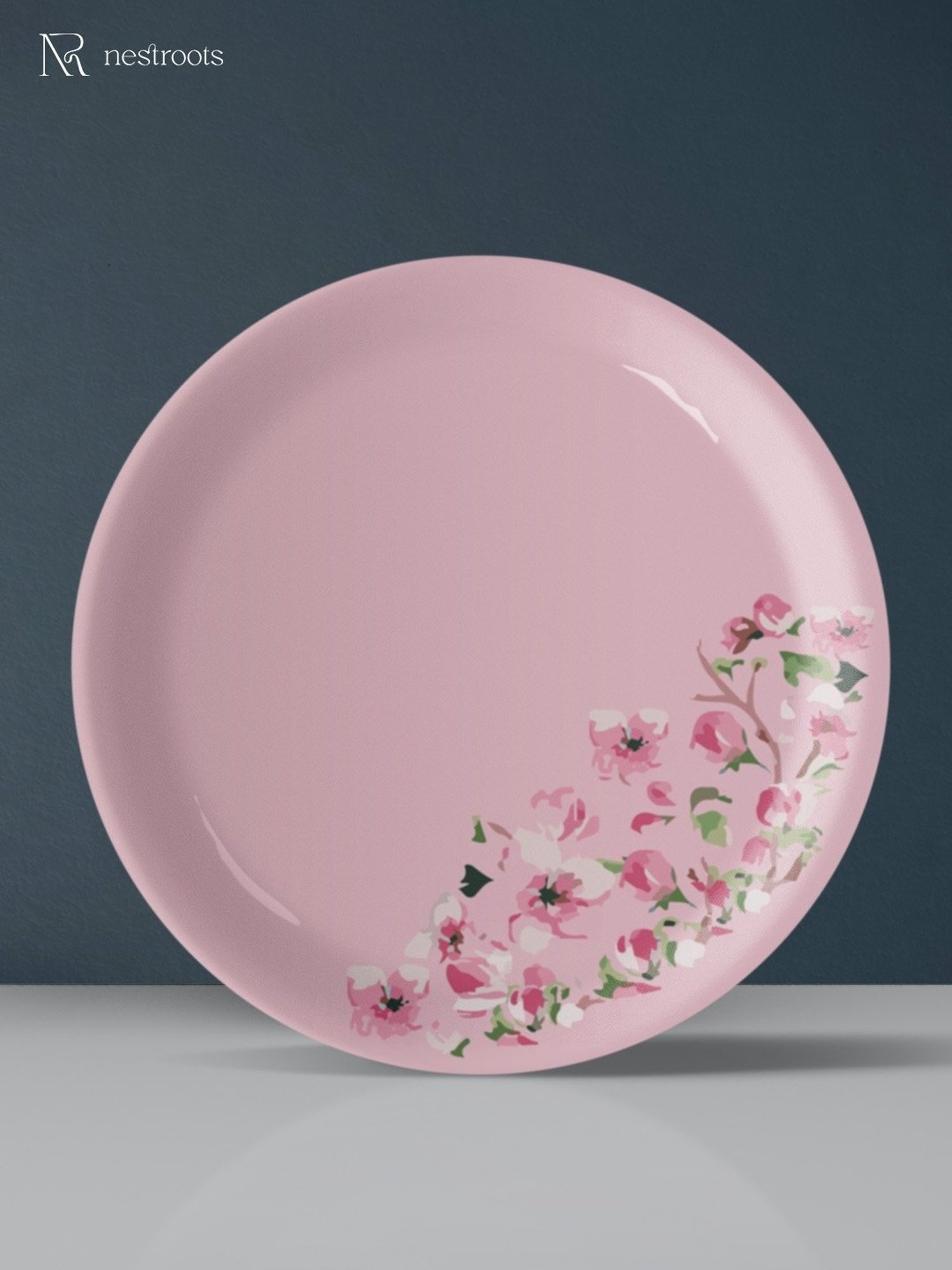 Nestroots Victorian Ditsy Printed Multicolor Porcelain Wall Plate