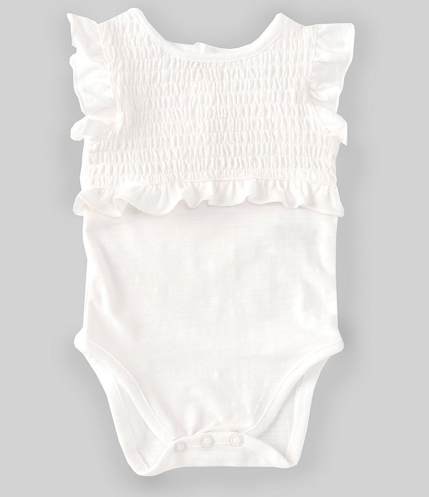 Chelsea & Violet Baby Girls Newborn-9 Months Flutter-Sleeve Smocked Bodysuit