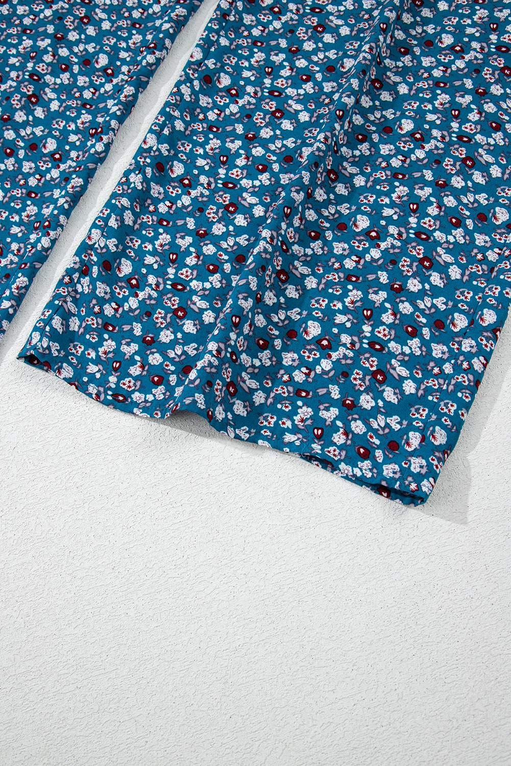 Gray Textured Wide Leg Overall with Pockets