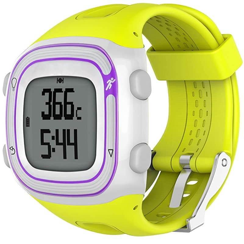 Band for Garmin Forerunner 1015 Soft Silicone Replacement Watch Band Strap for Garmin Forerunner 1015 GPS Watch Lime SDisplay Size 081quotx077quot