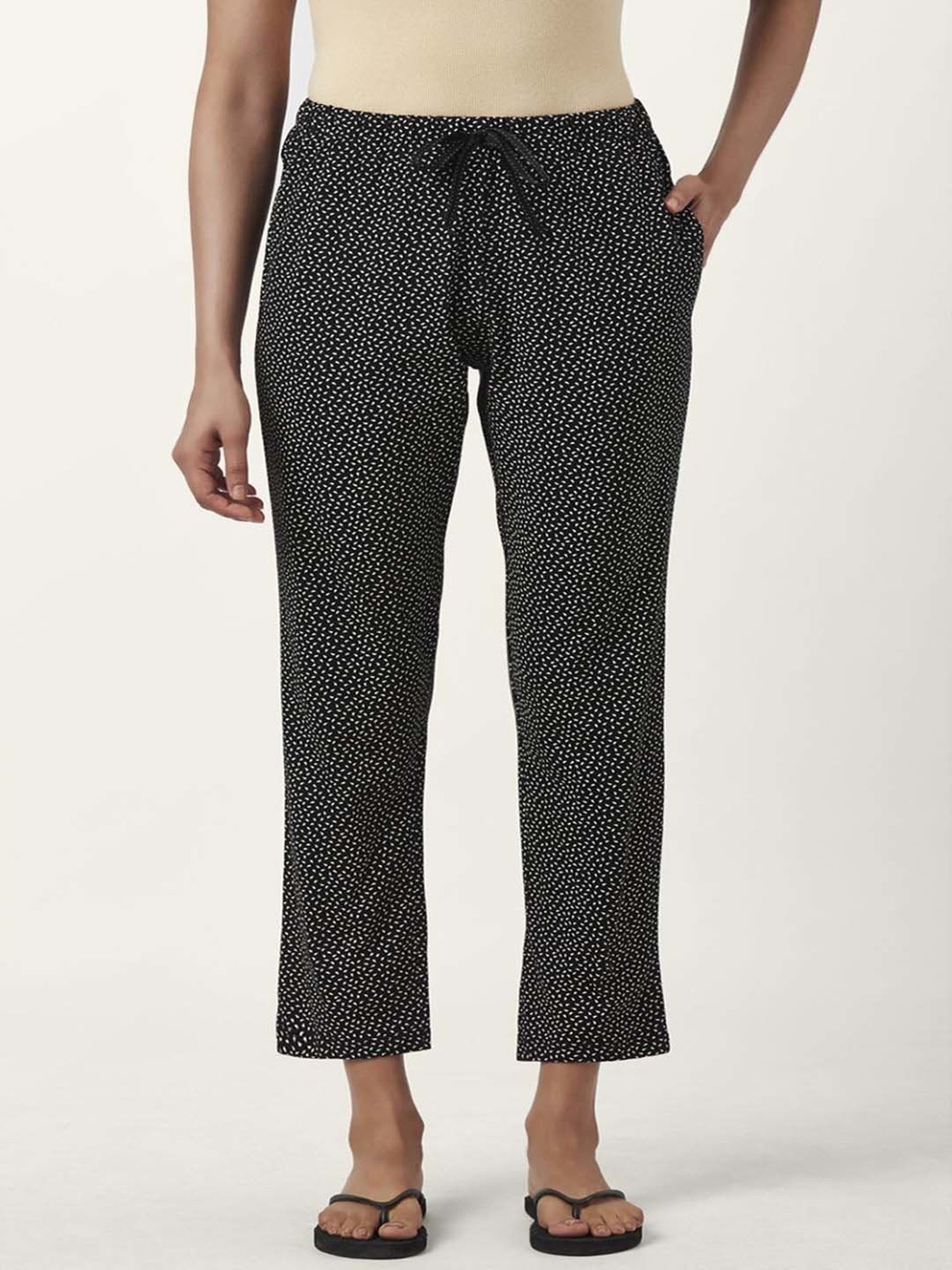 Dreamz by Pantaloons Pink Black Cotton Printed Pyjamas