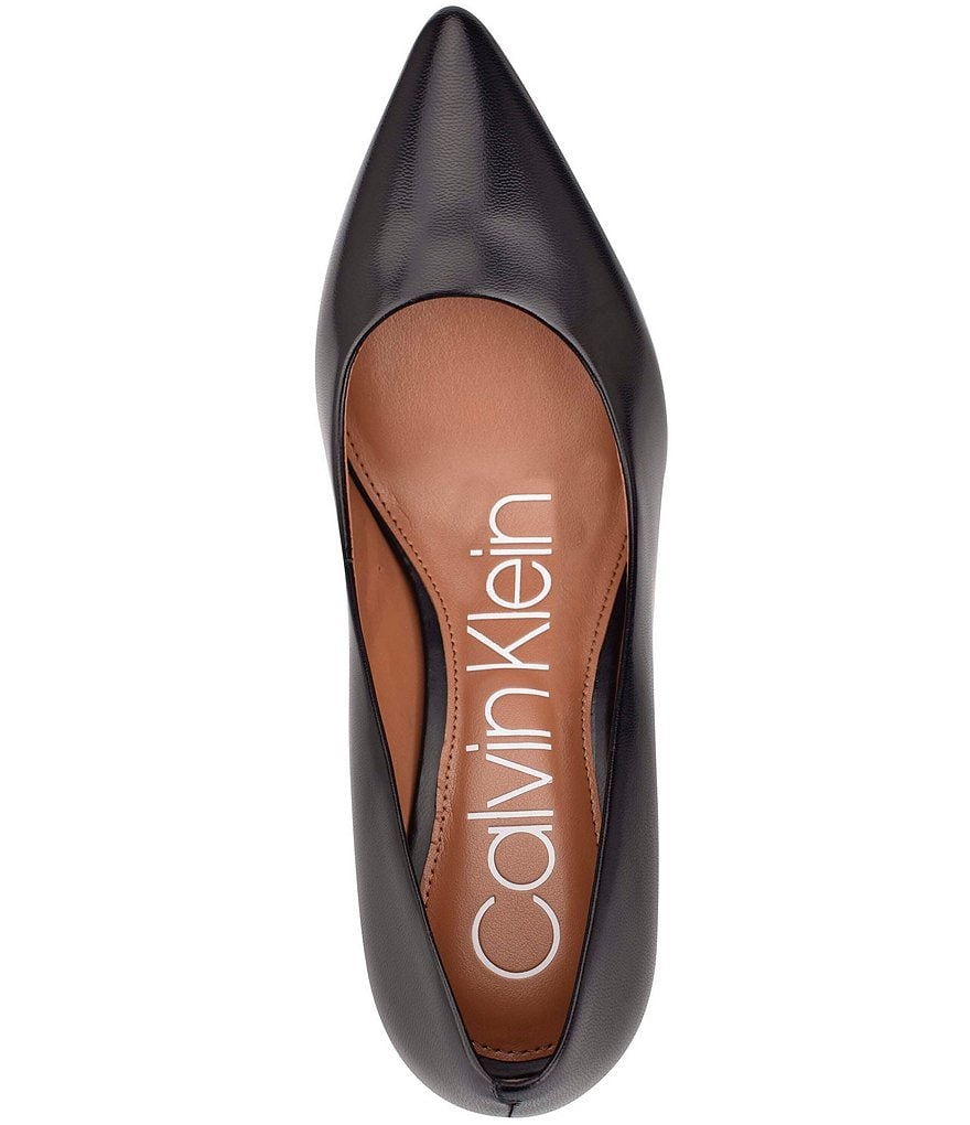Calvin Klein Gayle Leather Pointed Toe Pumps