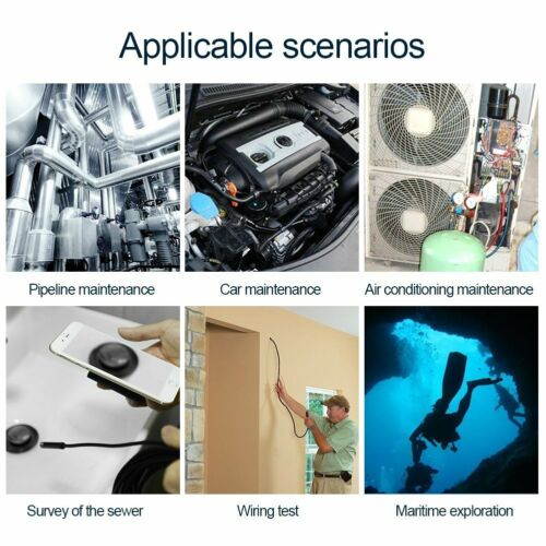 WiFi Endoscope 1200P Wireless IP68 Waterproof Borescope HD Inspection Camera 5M Semi-Rigid Endoscope with 8 Adjustable LED Lights Compatible with iPhone Android Phone Computer (16.40 ft)