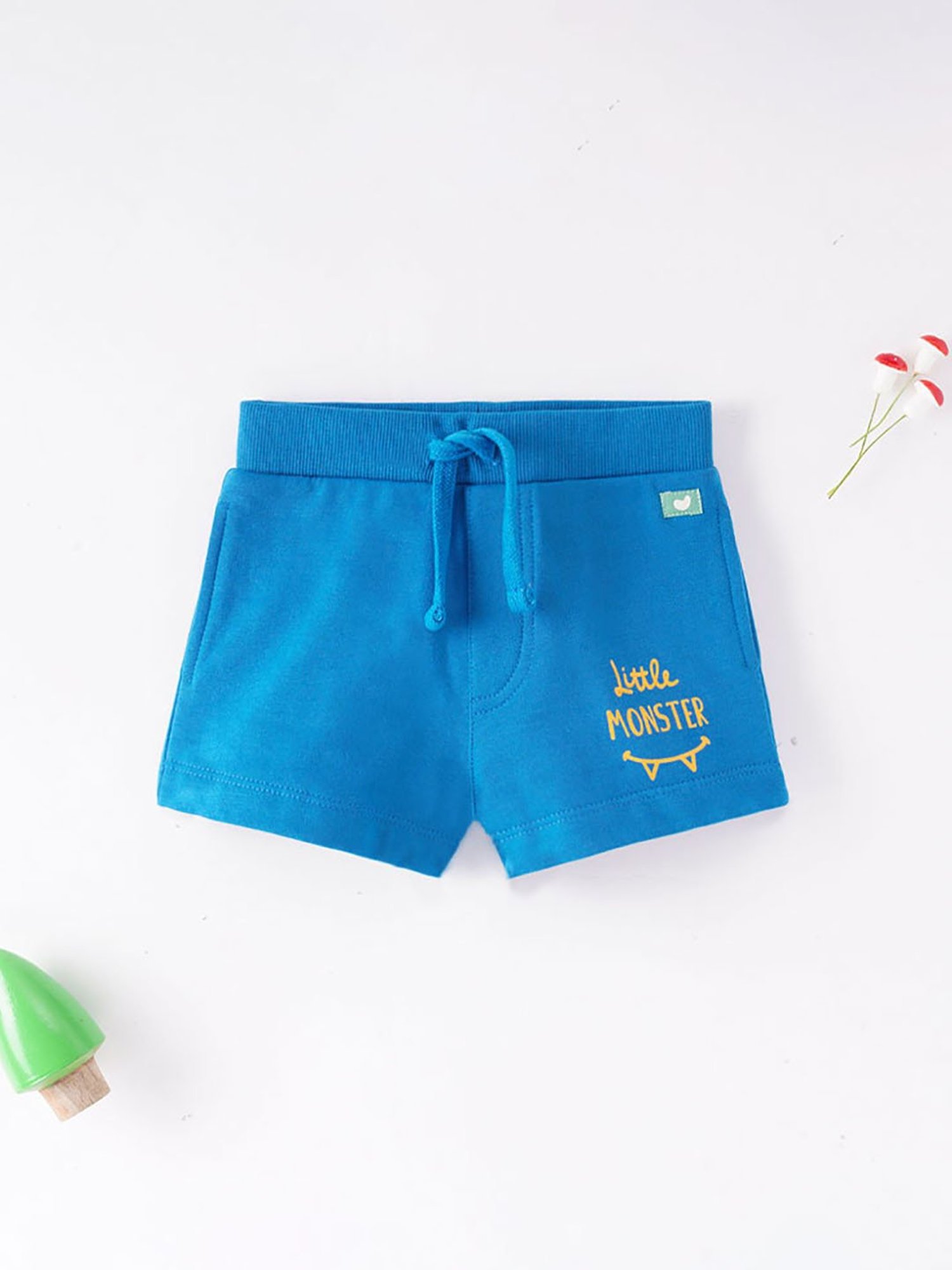 Ed-a-Mamma Baby Blue Printed Shorts