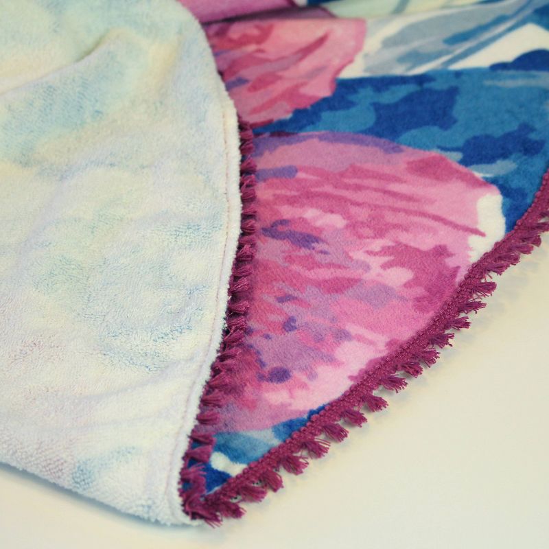 Roundie Aloha Printed Beach Towel Pink/Blue - Peach & Oak