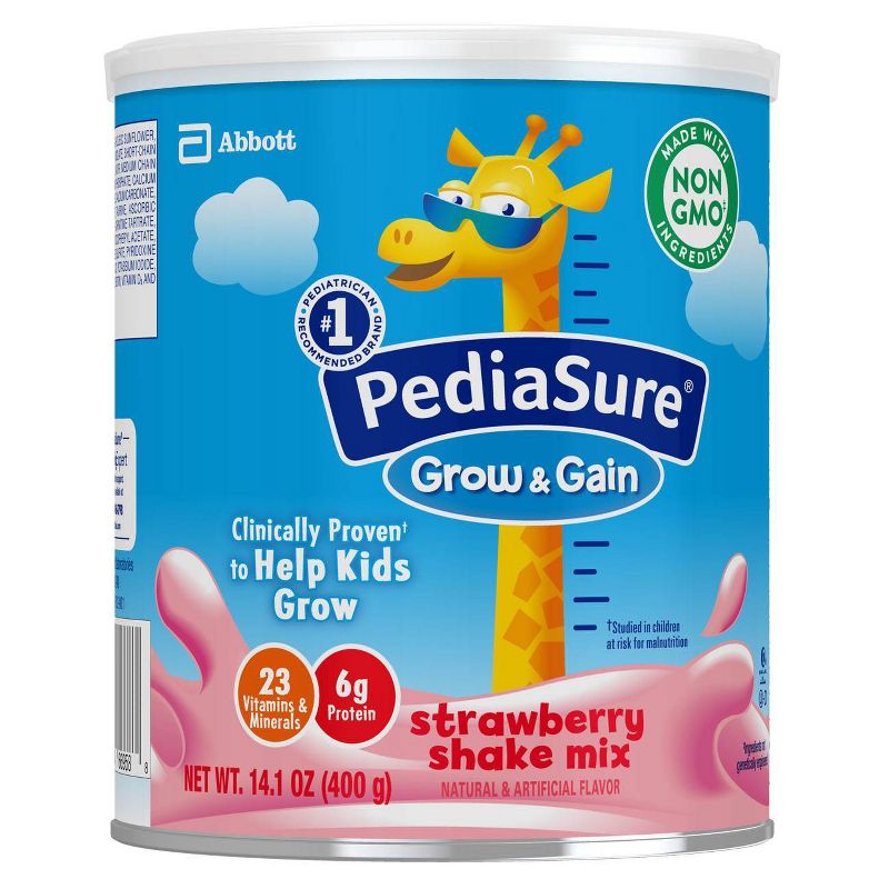 PediaSure Grow & Gain 3pk Non-GMO Strawberry Shake Mix Powder - 42.3oz