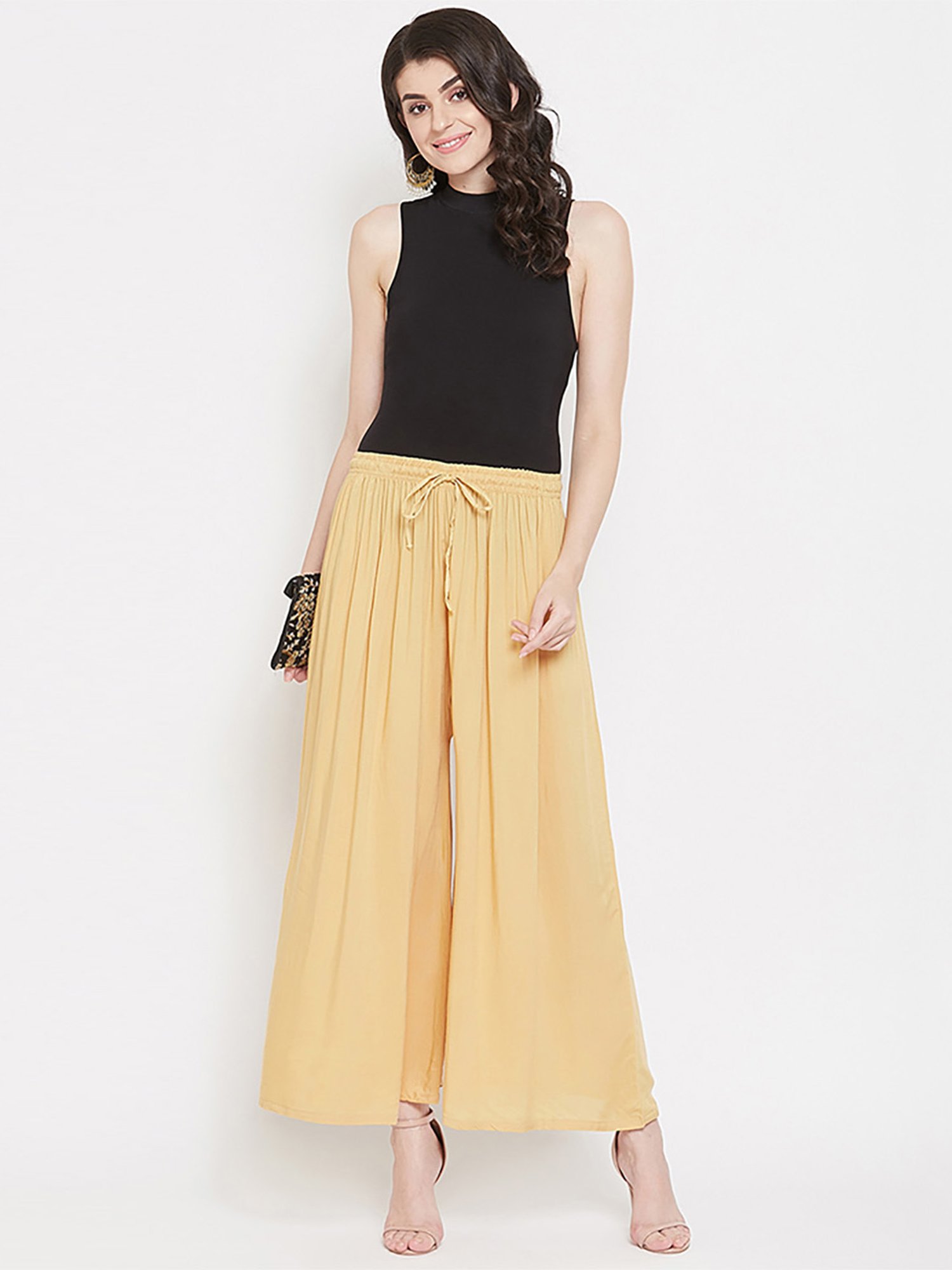 Castle Beige Regular Fit Palazzos