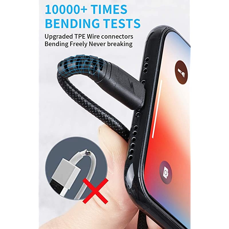 Lightning Cable 10ft 3 Pack Long iPhone Charger Cable 10 FootExtra Long 10 Feet iPhone 24A Fast Charging Cord Compatible with iPhone 11XsXS MaxXRX 88 Plus 77 Plus 6Black
